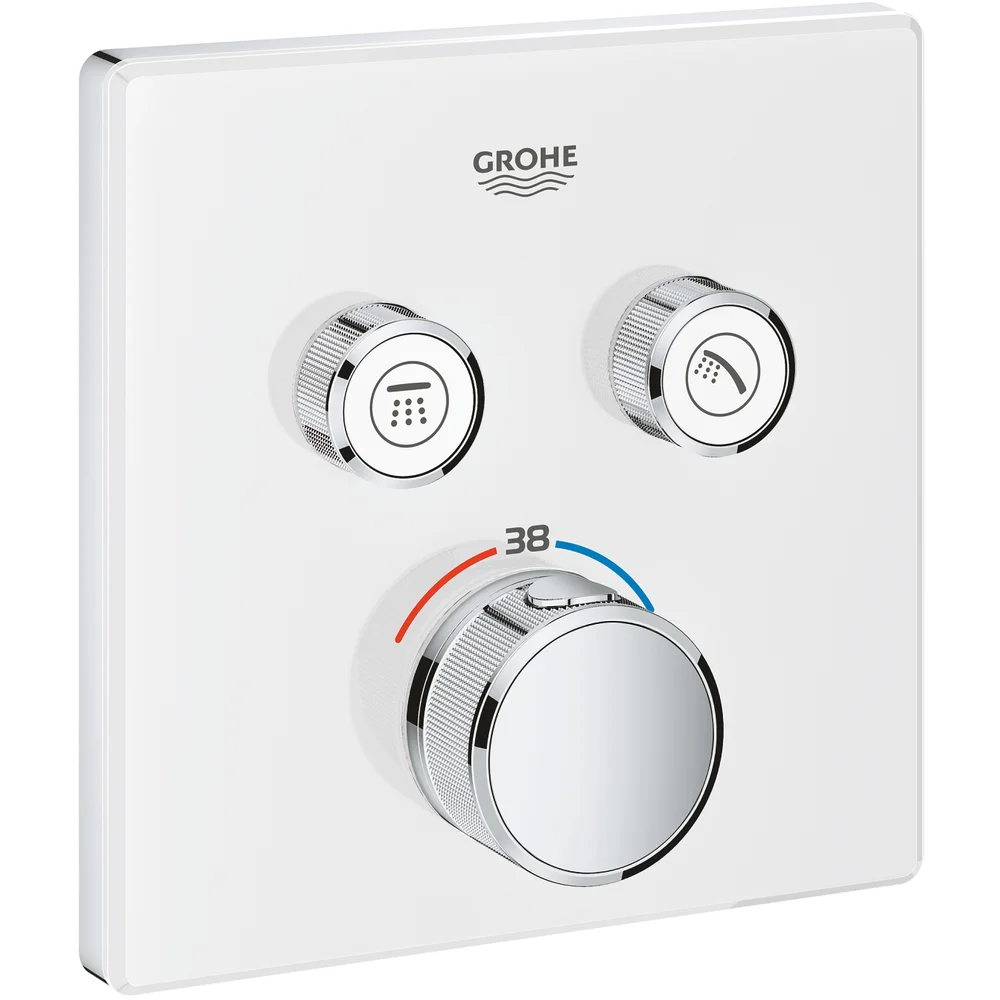 GROHE GROHTHERM SMARTCONTROL TERMOSTATBATTERI M/2 VENTILER, HVIT v:1601418 GROHE GROHTHERM SMARTCONTROL TERMOSTATBATTERI M/2 VENTILER, HVIT v:1601418