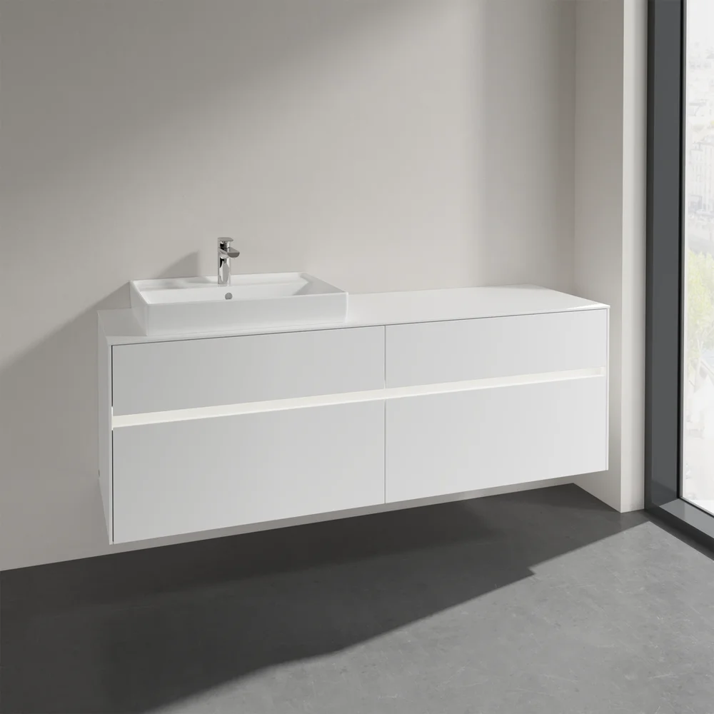 VILLEROY & BOCH COLLARO SERVANTSKAP 160 M/LYS FOR SERVANT VENSTRE 60 CM M/4 SKUFFER HVIT MATT v:6263287 VILLEROY & BOCH COLLARO SERVANTSKAP 160 M/LYS FOR SERVANT VENSTRE 60 CM M/4 SKUFFER HVIT MATT v:6263287