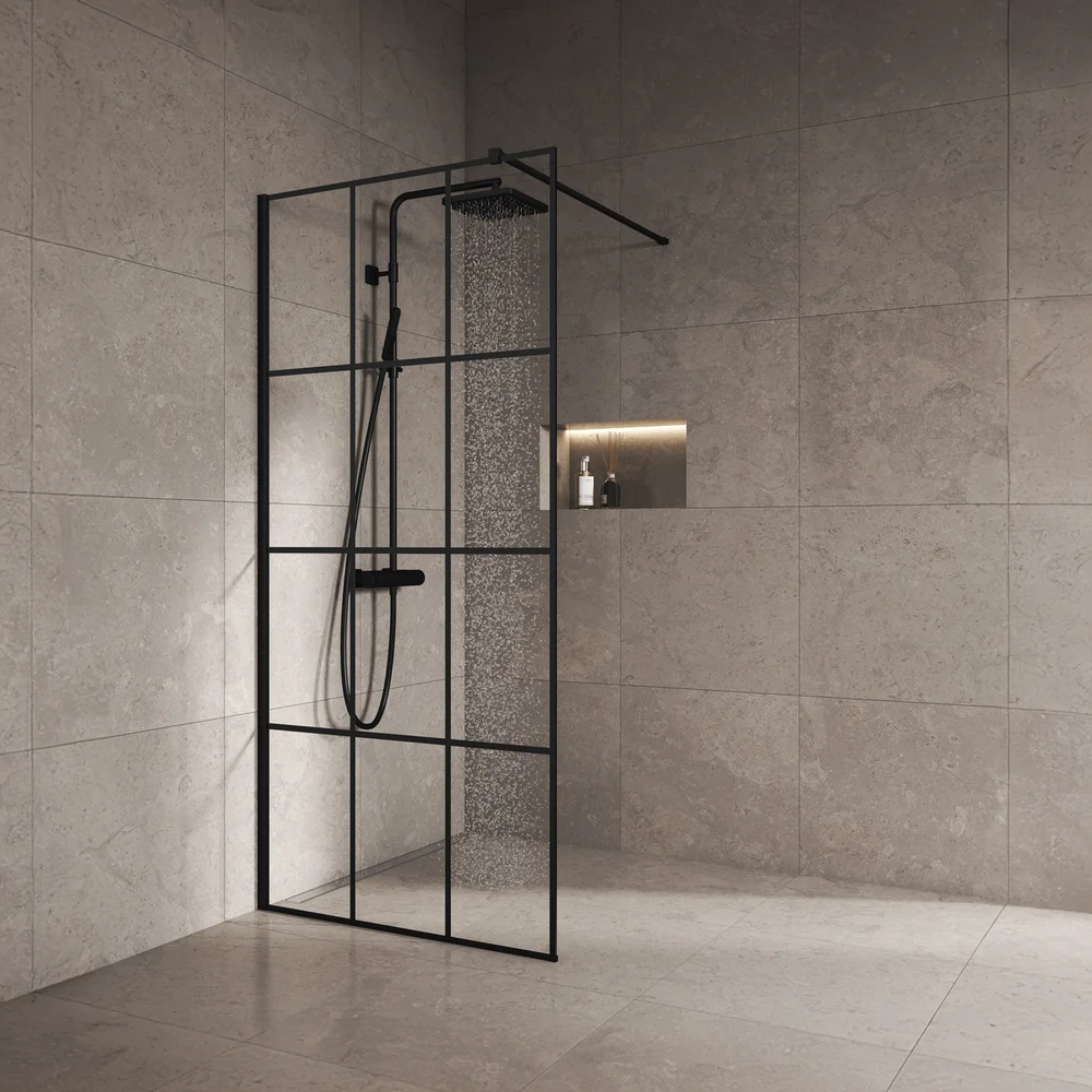 CELESTE NERO DUSJVEGG 90X190 CM - VENSTRE M/ SIKKERHETSFOLIE, SORT v:3920684