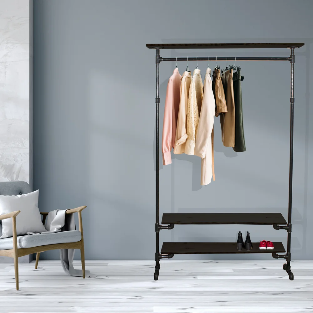 SIMPLE RACKS COPENHAGEN FRITTSTÅENDE GARDEROBE 3 HYLLER 120 CM v:9650893