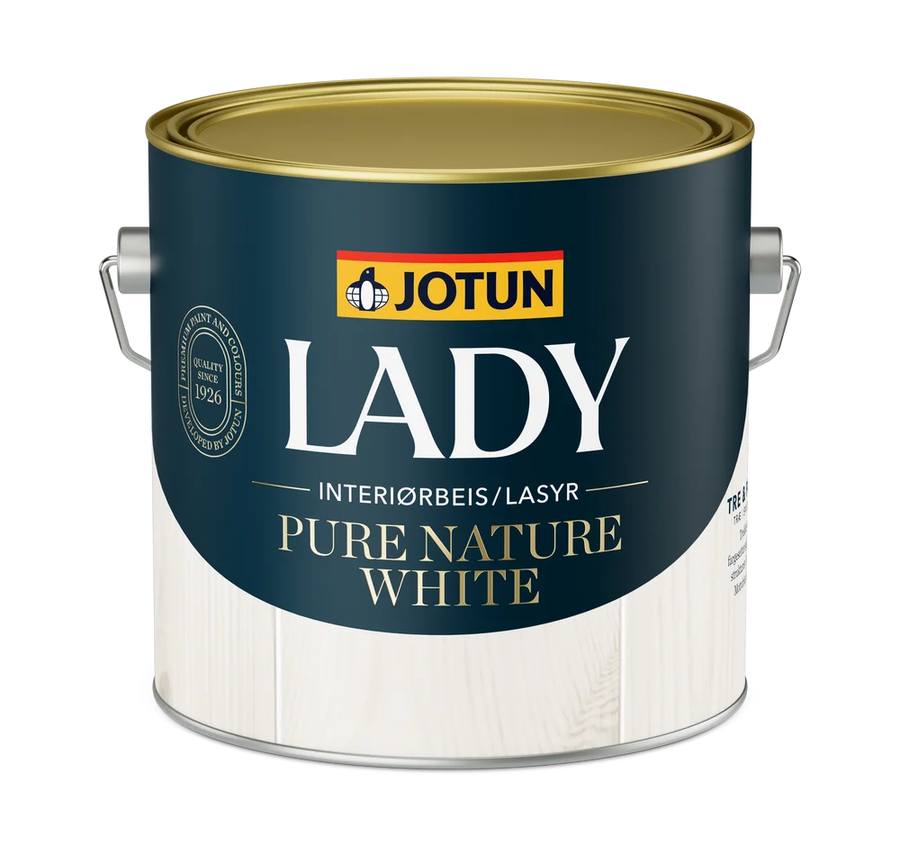 Lady Pure Nature interiørbeis hvit 3 liter v:1925114 Lady Pure Nature interiørbeis hvit 3 liter v:1925114
