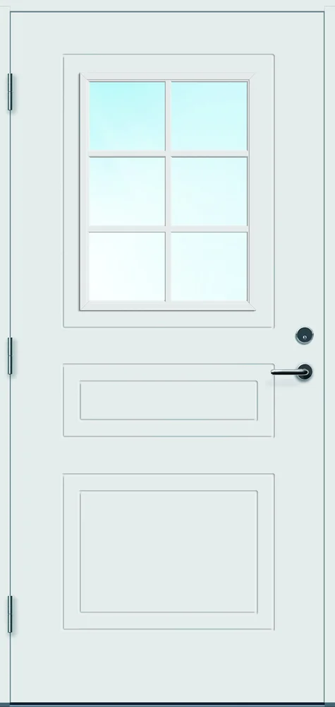 Ytterdør 110x210 Stryn med glass hvit venstre v:2721841