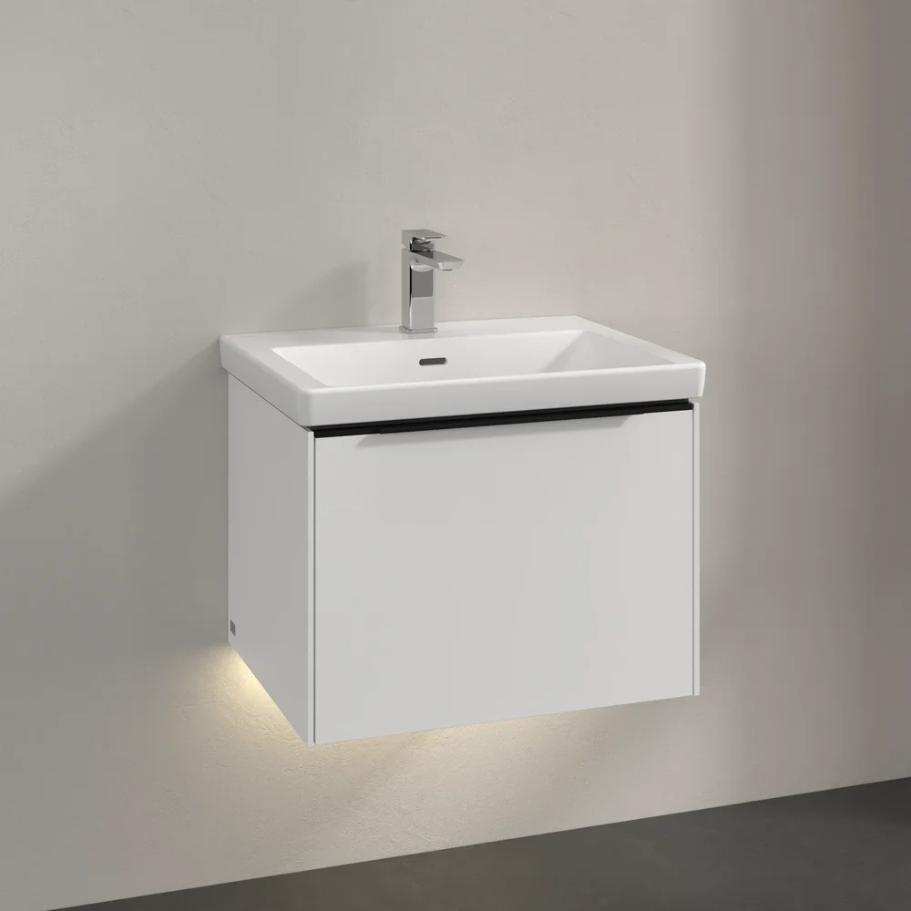 V&B SUBWAY 3.0 SERVANTSKAP 57X42 PURE WHITE M/LYS HÅNDTAK I VOLCANO BLACK v:4086512