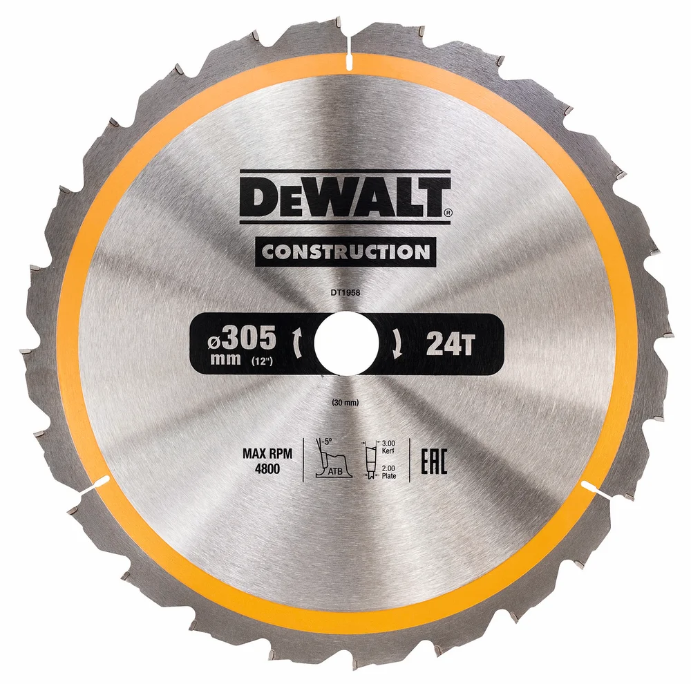 SAGBLAD 305X30MM 24T DT1958 DEWALT v:8465598