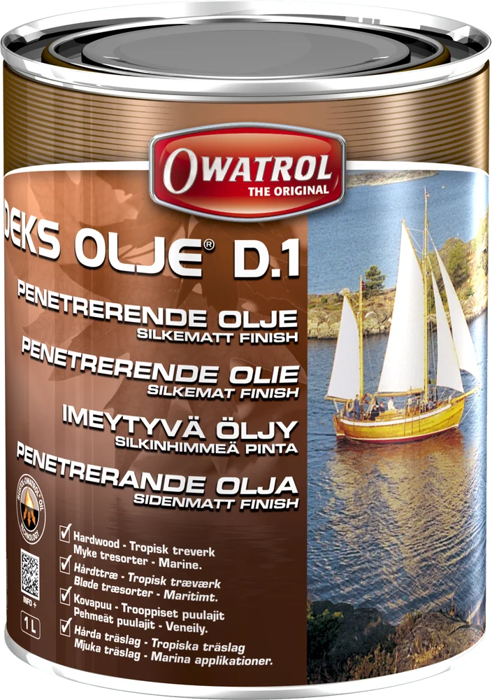 Deksolje D1 treolje silkematt 1 liter v:7311634 Deksolje D1 treolje silkematt 1 liter v:7311634