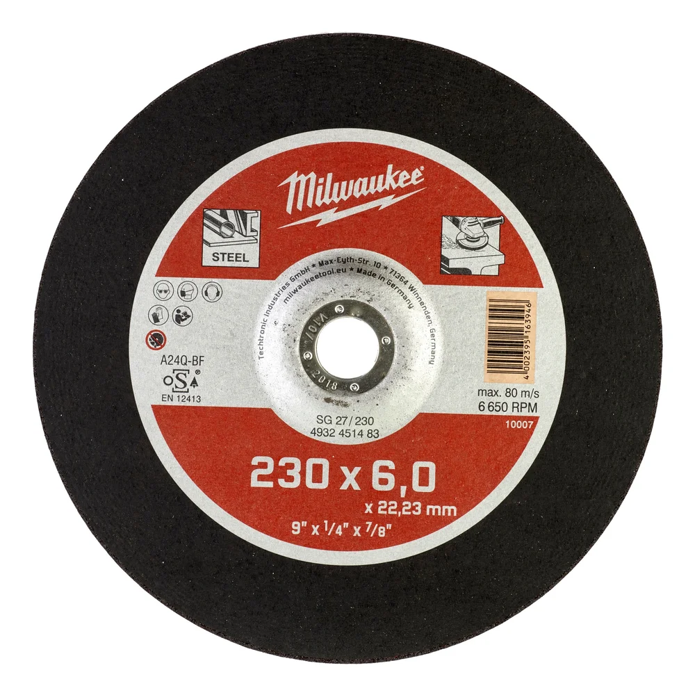 Milwaukee Metallslipeskive SG27/230, 230x6 mm v:8886155