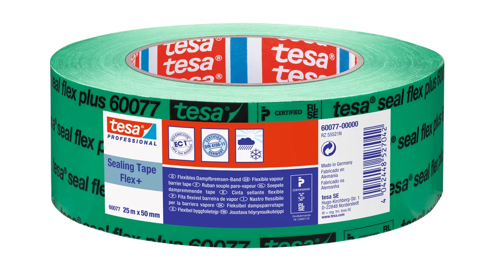 Damp- og vindsperretape Sealing tape flex+ 25mx50mm – Tesa v:9688543 Damp- og vindsperretape Sealing tape flex+ 25mx50mm – Tesa v:9688543