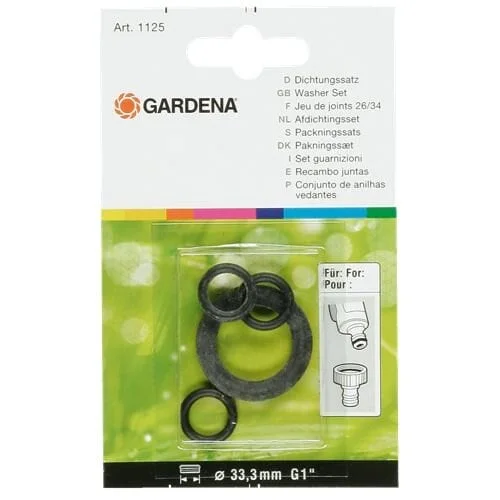 Gardena Pakningssett, 3 stk. O-ring, 1 stk. Flat 1/2" v:1487177 Gardena Pakningssett, 3 stk. O-ring, 1 stk. Flat 1/2" v:1487177