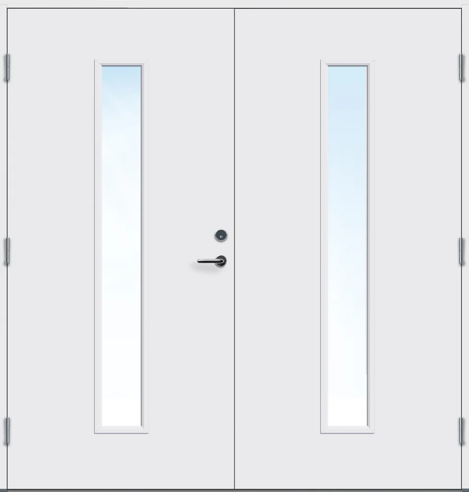 Ytterdør tofløyet Volda med glass hvit venstre 170×200 cm v:6935257