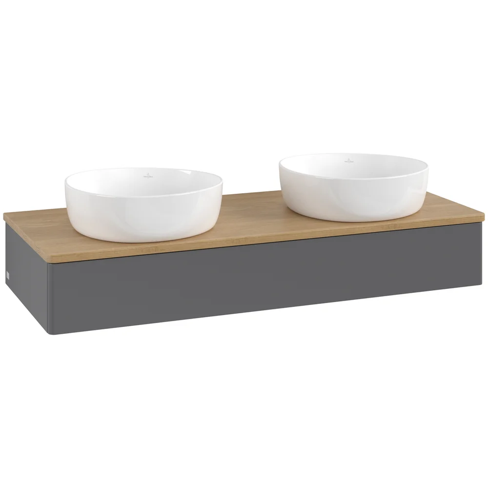 V&B ANTAO SERVANTSKAP 1 SKUFF GLATT 1200X190X500 FOR 2 SERV. U/KRANHULL ANTRASITT/EIK v:7613418 V&B ANTAO SERVANTSKAP 1 SKUFF GLATT 1200X190X500 FOR 2 SERV. U/KRANHULL ANTRASITT/EIK v:7613418