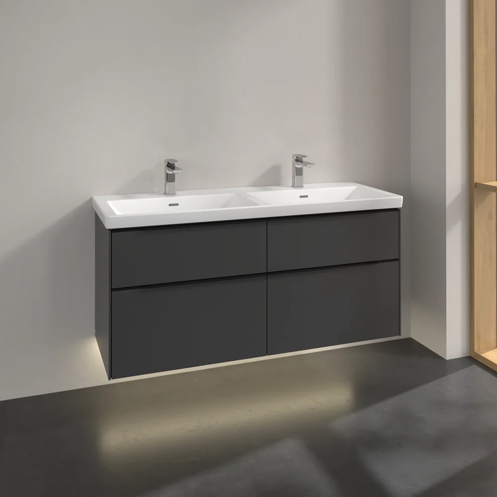 V&B SUBWAY 3.0 SERVANTSKAP 127X57 F/DOBBEL SERVANT BLACK GRAPHITE M/LYS HÅNDTAK I VOLCANO v:5946346