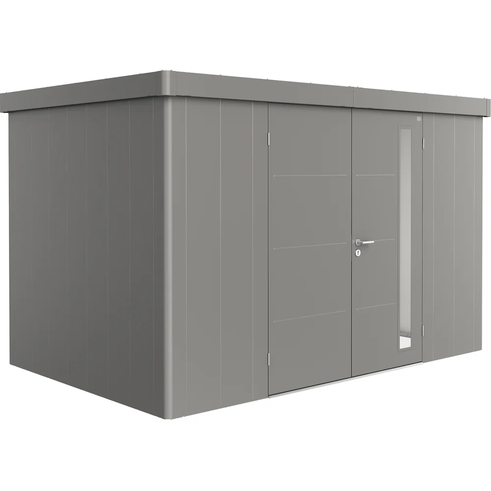 BIOHORT REDSKAPSBOD NEO 2D DOBBELDØR KVARTSGRÅ METALLIC v:3800826 BIOHORT REDSKAPSBOD NEO 2D DOBBELDØR KVARTSGRÅ METALLIC v:3800826