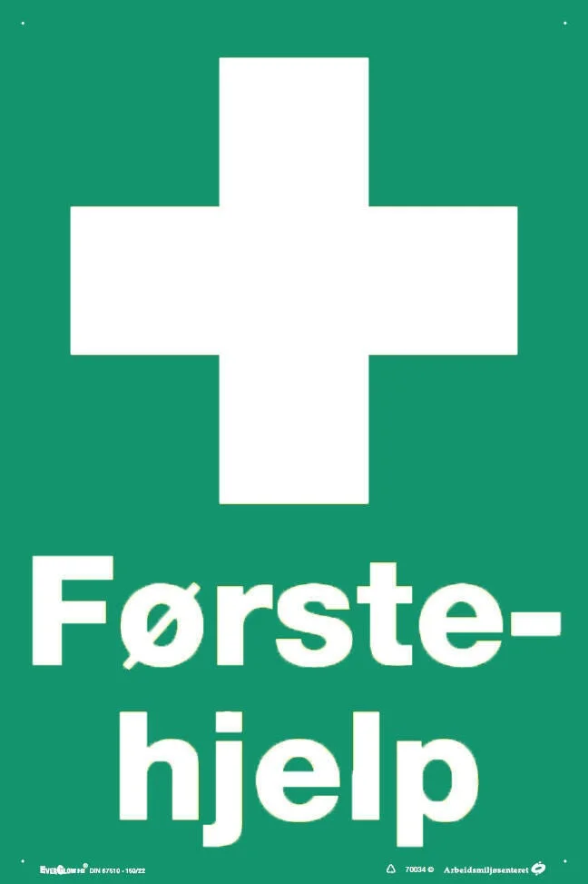 SKILT FØRSTEHJELP 150X200MM AE v:8358122