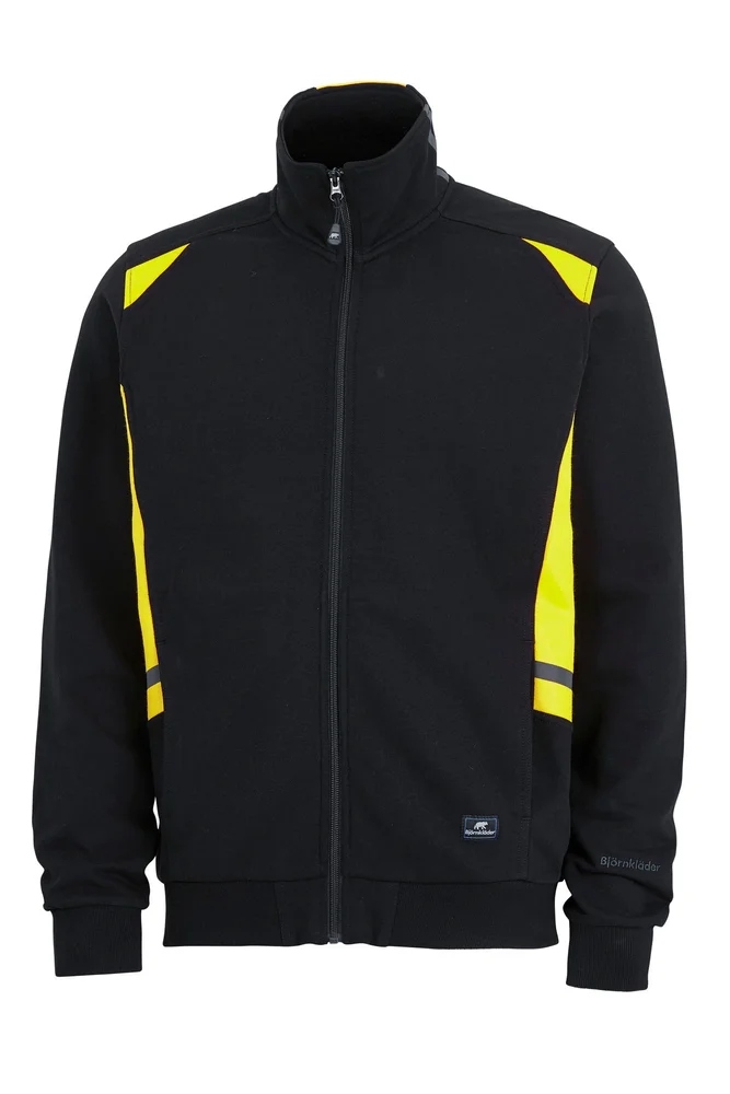 BJÖRNKLÄDER SWEATJAKKE CONTRAST 924-0 MED ZIP SVART/GUL v:3149346