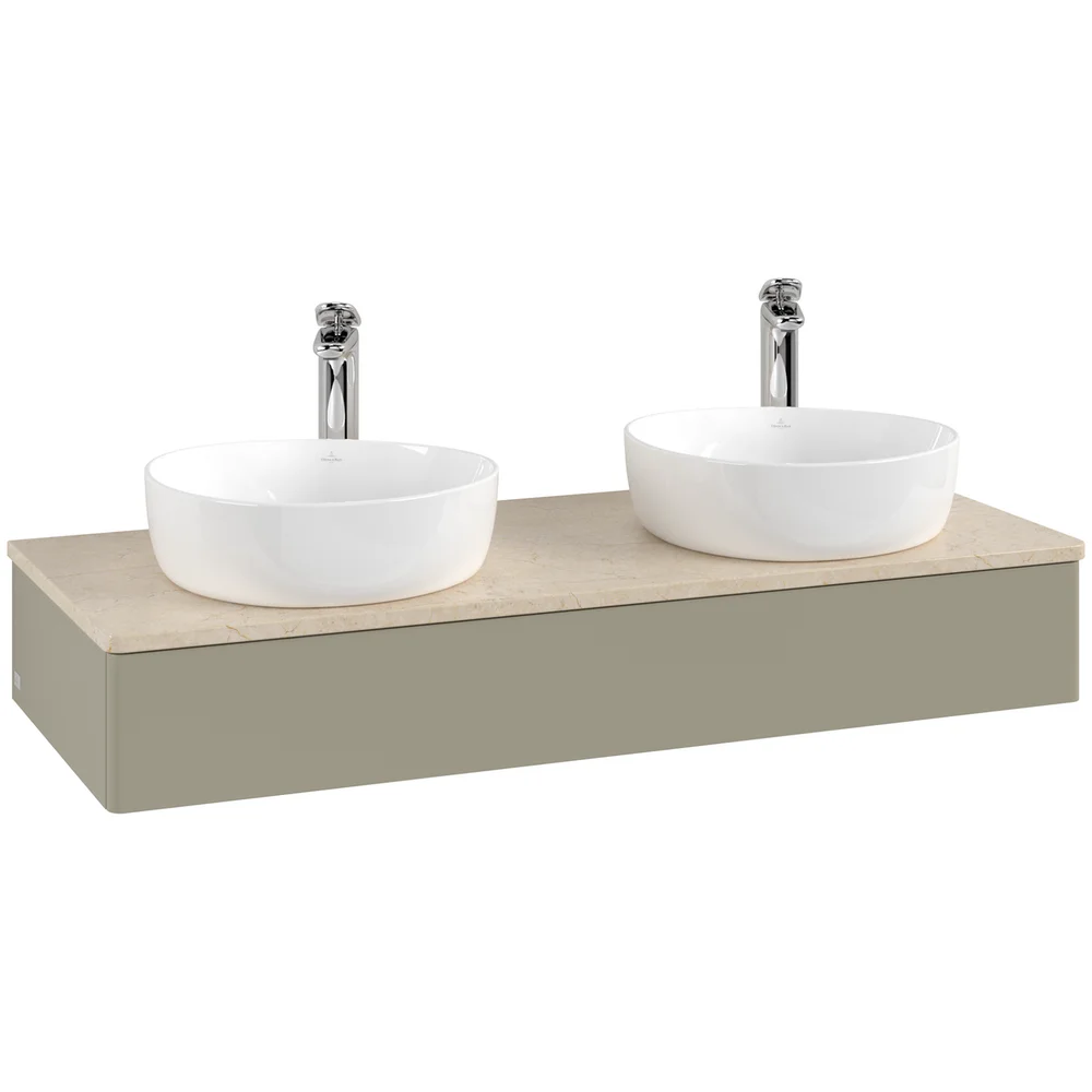 V&B ANTAO SERVANTSKAP 1 SKUFF GLATT 1200X190X500 FOR 2 SERV. M/KRANHULL STENGRÅ/CRÉME v:7734734 V&B ANTAO SERVANTSKAP 1 SKUFF GLATT 1200X190X500 FOR 2 SERV. M/KRANHULL STENGRÅ/CRÉME v:7734734