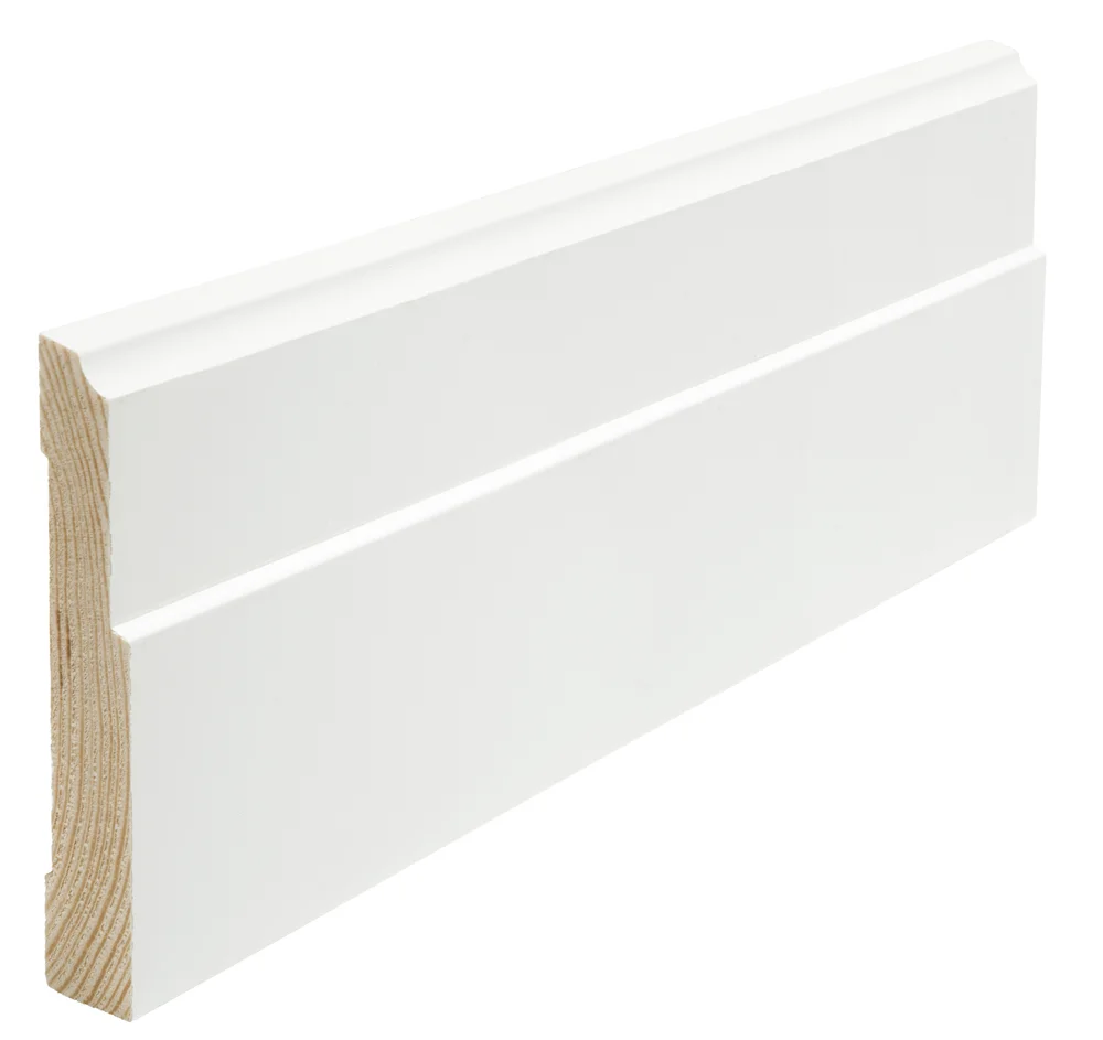 Gulvlist furu profilert hvit bomull S0502-Y 15x95 mm v:3081041
