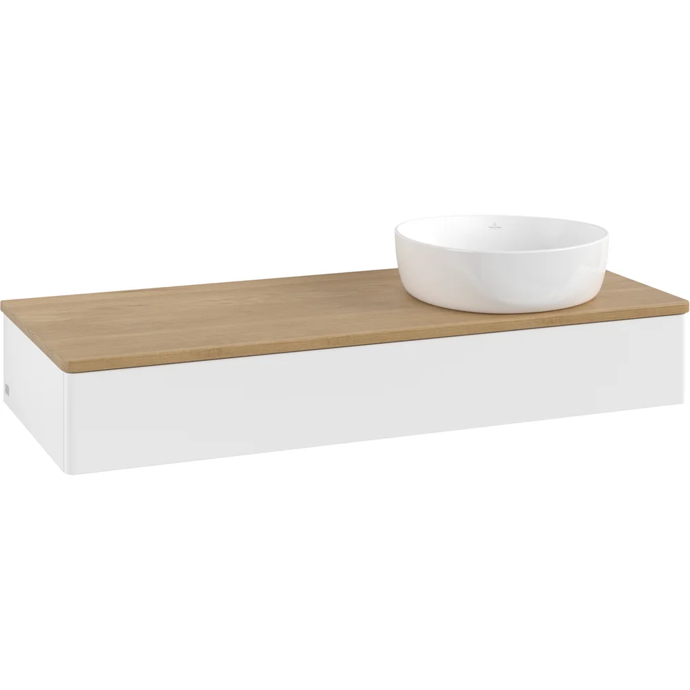 V&B ANTAO SERVANTSKAP 1 SKUFF GLATT 1200X190X500 HØYRE U/KRANHULL M/LYS MATT HVIT/EIK v:7434140 V&B ANTAO SERVANTSKAP 1 SKUFF GLATT 1200X190X500 HØYRE U/KRANHULL M/LYS MATT HVIT/EIK v:7434140