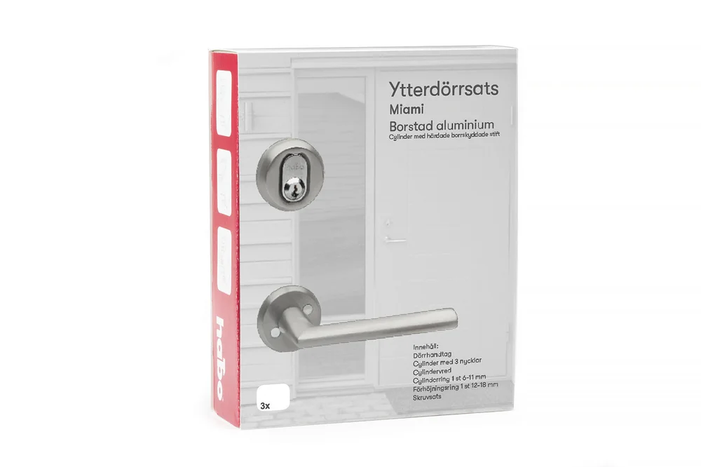 Habo Ytterdørsett uten låsehus Miami, børstet aluminium v:1187864 Habo Ytterdørsett uten låsehus Miami, børstet aluminium v:1187864