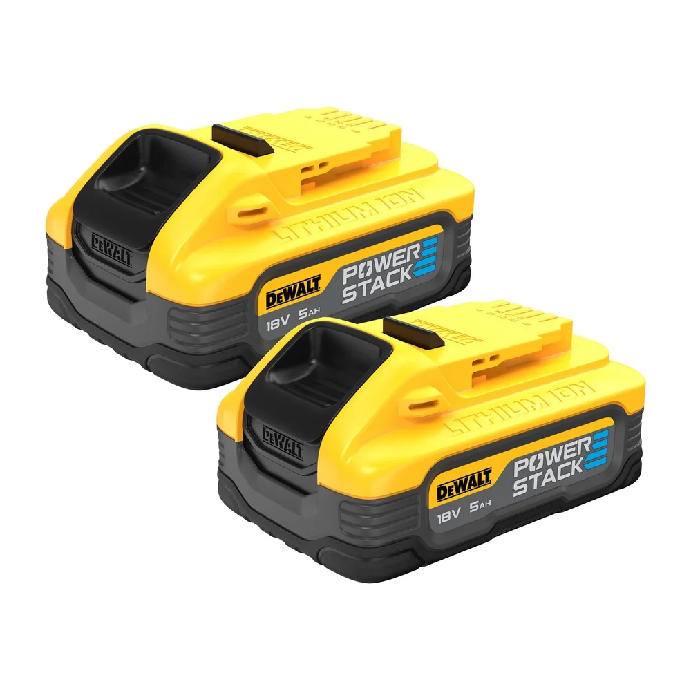 Dewalt Batterikit DCBP518H2-XJ 18V XR, med 2 stk 5Ah Powerstack-batterier v:2860308 Dewalt Batterikit DCBP518H2-XJ 18V XR, med 2 stk 5Ah Powerstack-batterier v:2860308