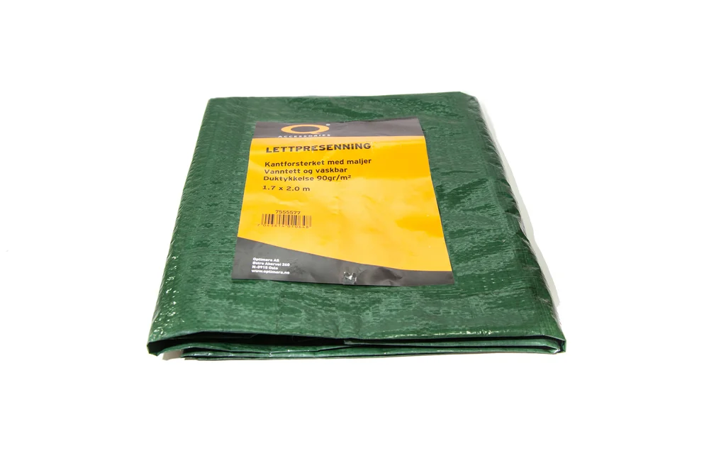 Presenning 1,7×2 m 90 gram/m2 grønn v:6682590 Presenning 1,7×2 m 90 gram/m2 grønn v:6682590