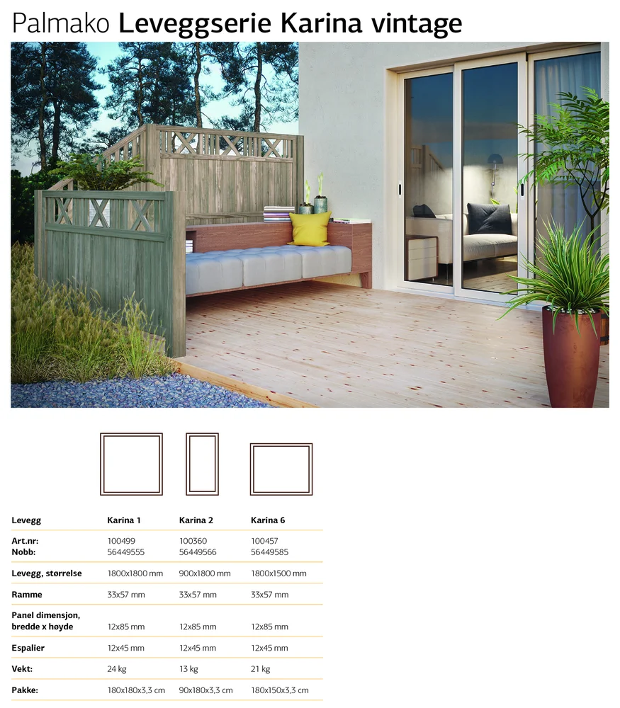 Levegg Karina 180×90 trykkimp vintage v:3543864