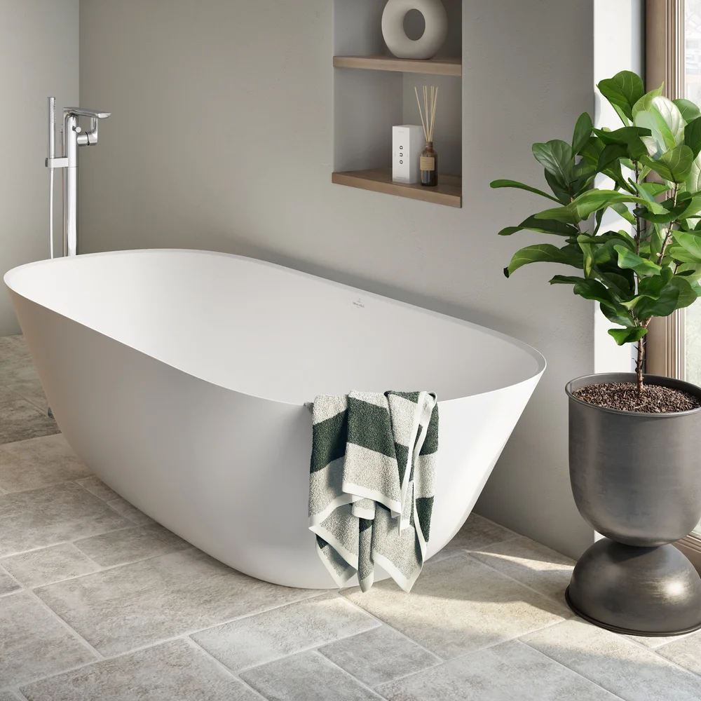 V&B THEANO FRITTSTÅENDE BADEKAR 170X75 STONE WHITE v:1671283 V&B THEANO FRITTSTÅENDE BADEKAR 170X75 STONE WHITE v:1671283