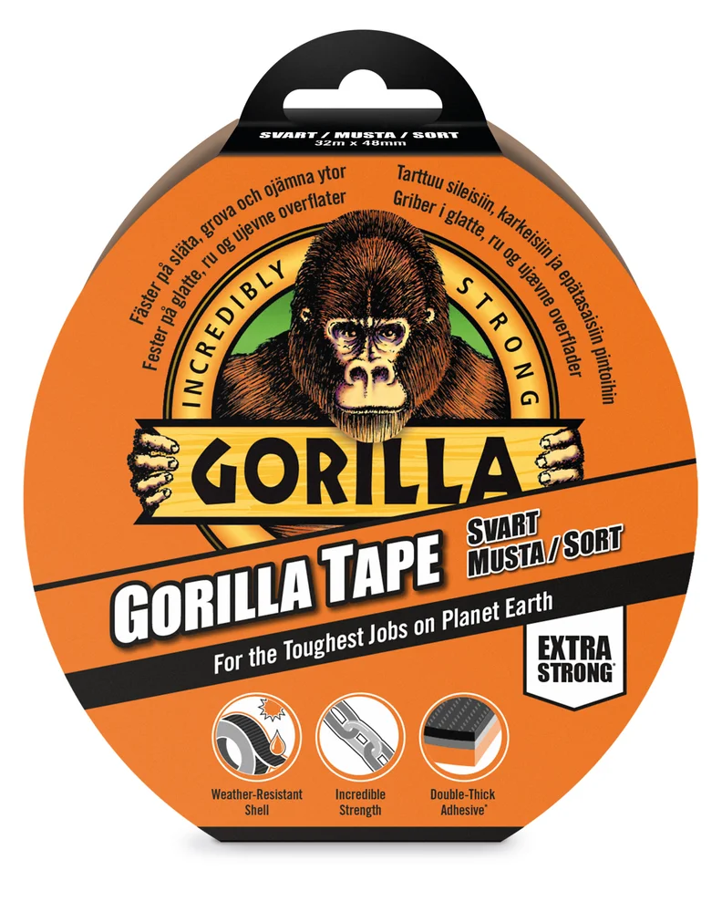 Lerretstape 24603 32mx48mm Svart – Gorilla v:3104869 Lerretstape 24603 32mx48mm Svart – Gorilla v:3104869
