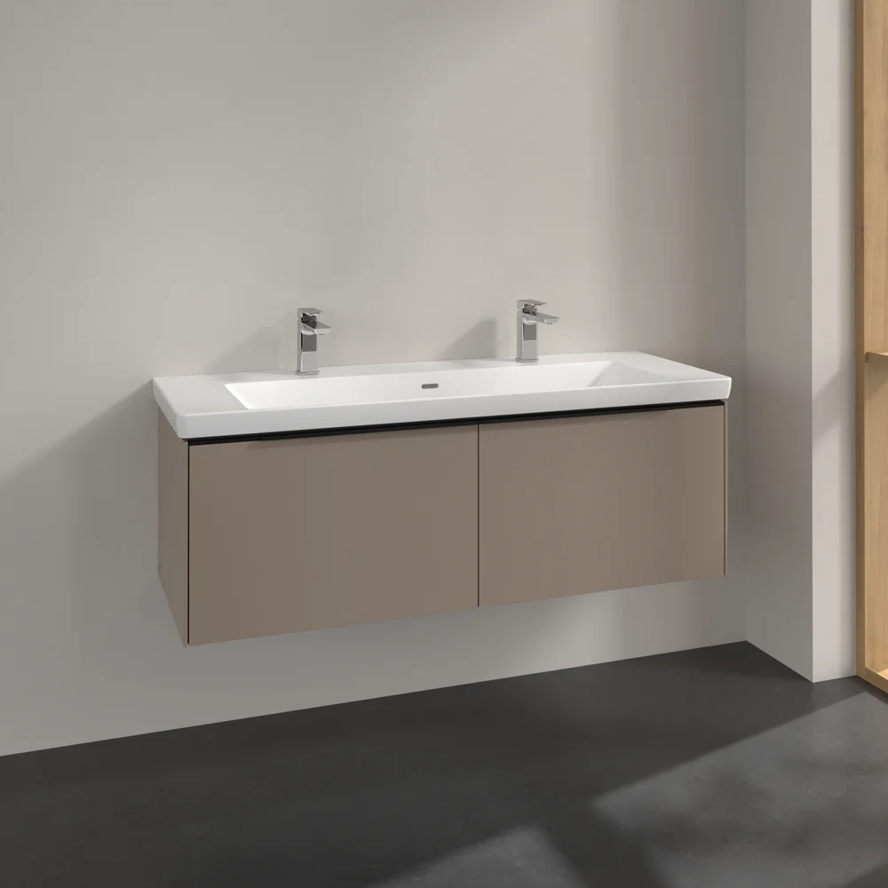 V&B SUBWAY 3.0 SERVANTSKAP 127X42 TAUPE HÅNDTAK I VOLCANO BLACK v:6980391