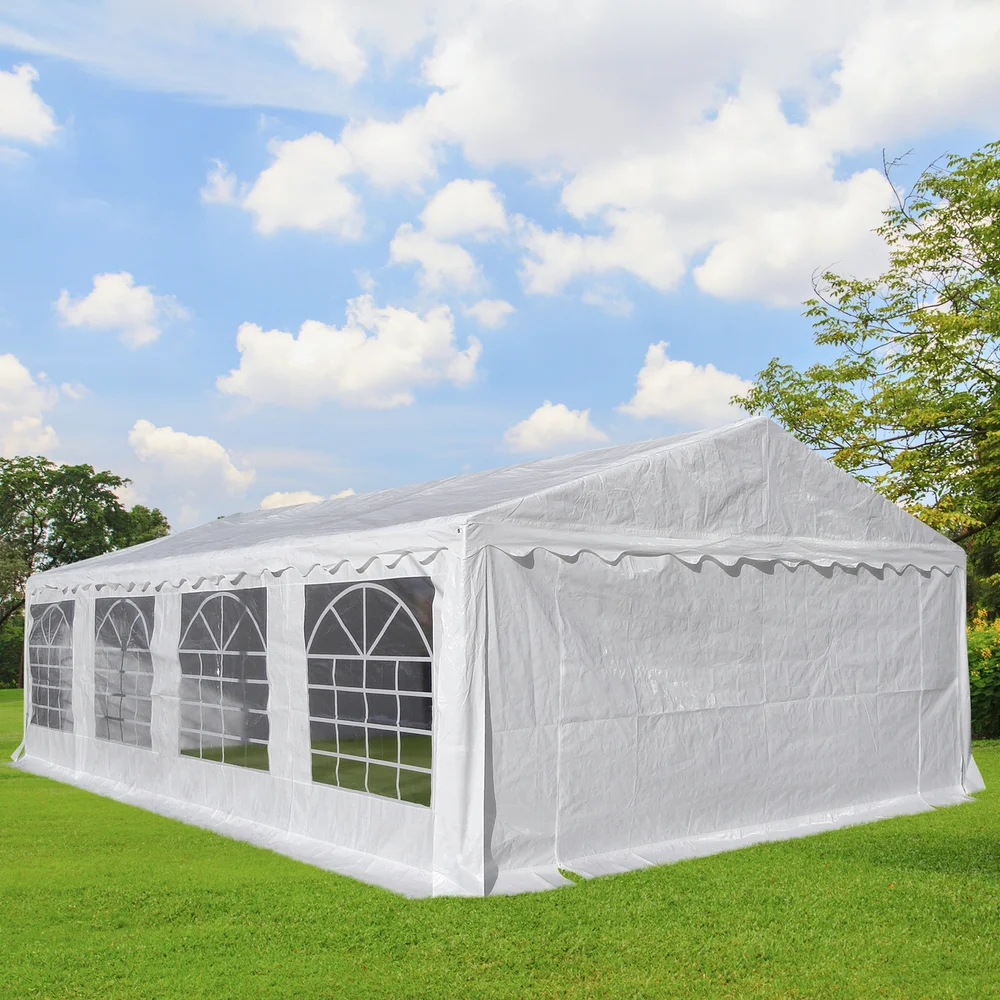 HAGEPAVILJONG/PARTYTELT 5X8M HVIT PE v:3902970