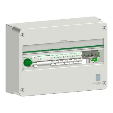 Schneider Electric Ferdigmontert normsentral Resi9 CX: 1 kapsling, 3P hovedbryter, 4P JFB, 7x1P MCB 10 og 16A, faseskinne 12 moduler. v:2169096 Schneider Electric Ferdigmontert normsentral Resi9 CX: 1 kapsling, 3P hovedbryter, 4P JFB, 7x1P MCB 10 og 16A, faseskinne 12 moduler. v:2169096