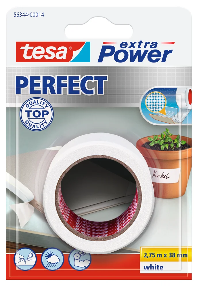 Tekstiltape 2,75mx38mm Hvit – Tesa v:7293377 Tekstiltape 2,75mx38mm Hvit – Tesa v:7293377