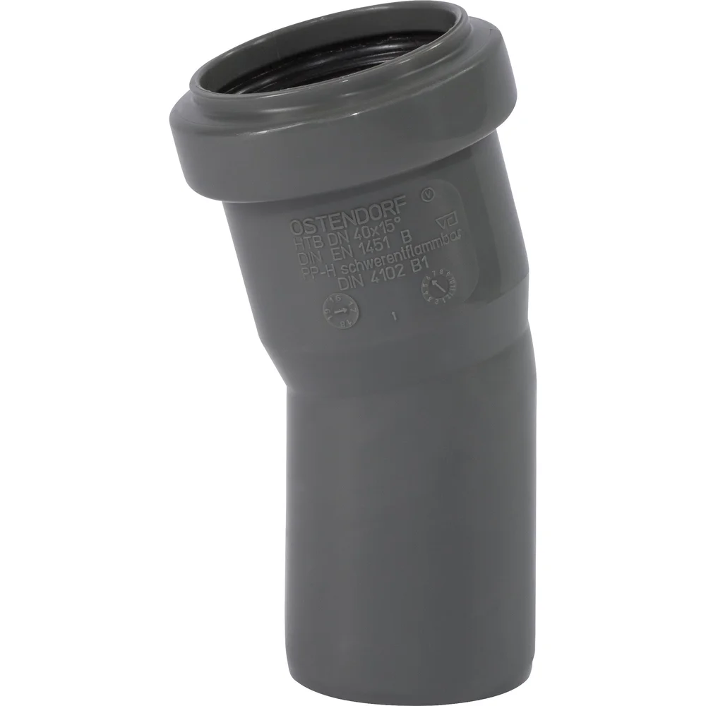 HT SAFE BEND PP GRÅ 40MM – 15° v:8897373 HT SAFE BEND PP GRÅ 40MM – 15° v:8897373