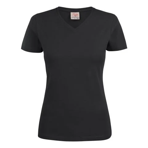 Heavy V-neck Lady Printer T-skjorte 3121044
