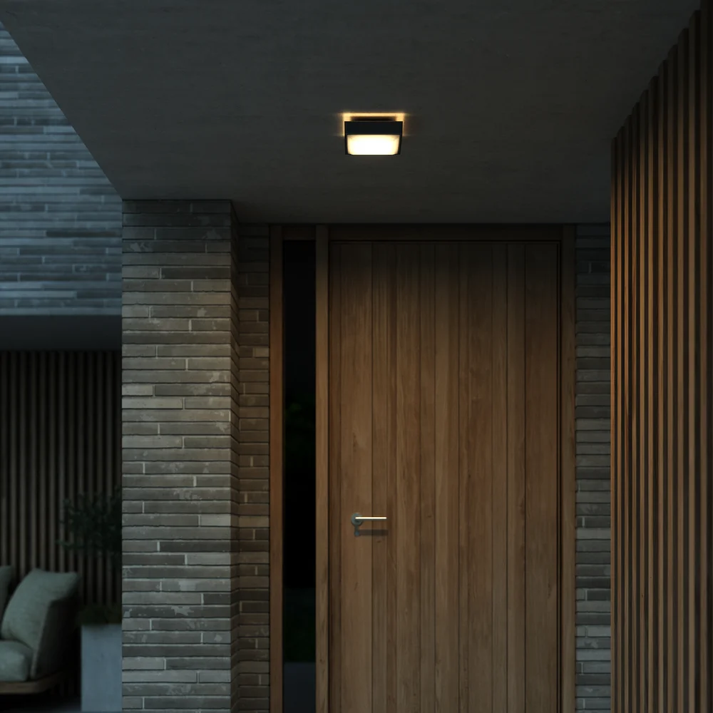 NORDLUX OLIVER SQUARE TAK/VEGGLAMPE LED SORT v:9242406