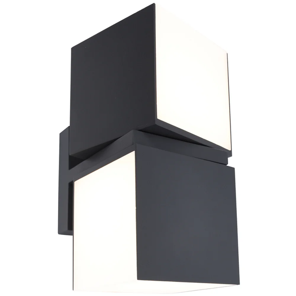 LUTEC ARCHITECTURAL CUBA 2 VEGGHENGT LAMPE 4000K MØRK GRÅ v:2069719 LUTEC ARCHITECTURAL CUBA 2 VEGGHENGT LAMPE 4000K MØRK GRÅ v:2069719