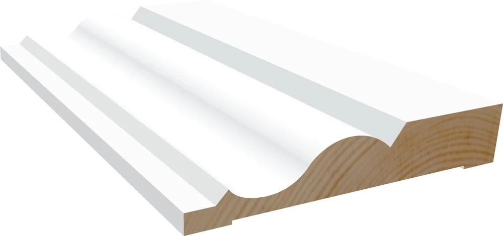 Gulvlist furu profilert hvit bomull S0502-Y 21x120x4400 mm v:3653640