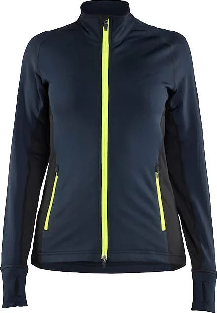 FLEECEJAKKE GRID DAME STRIKER 4745 MØRK MARINE/GUL v:1669075