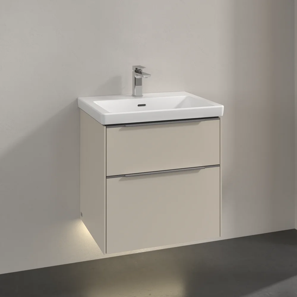 V&B SUBWAY 3.0 SERVANTSKAP 57X47 CASHMERE GREY M/LYS HÅNDTAK I KROM v:6104124