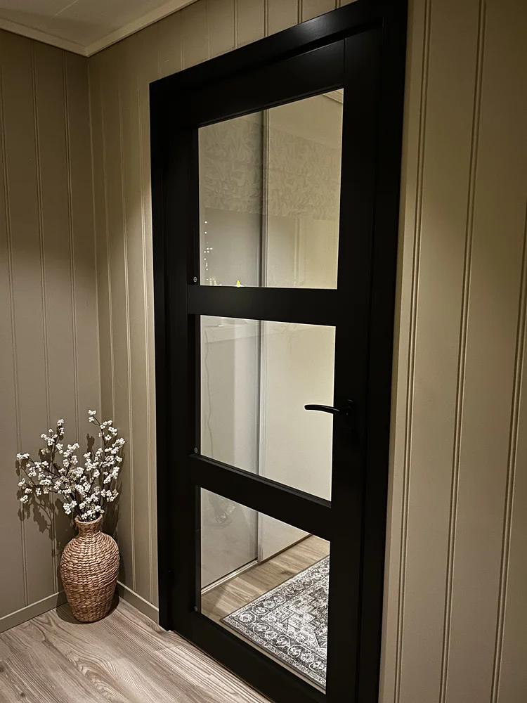 Innerdør 80x200 Base 3 med glass hvit v:5602581