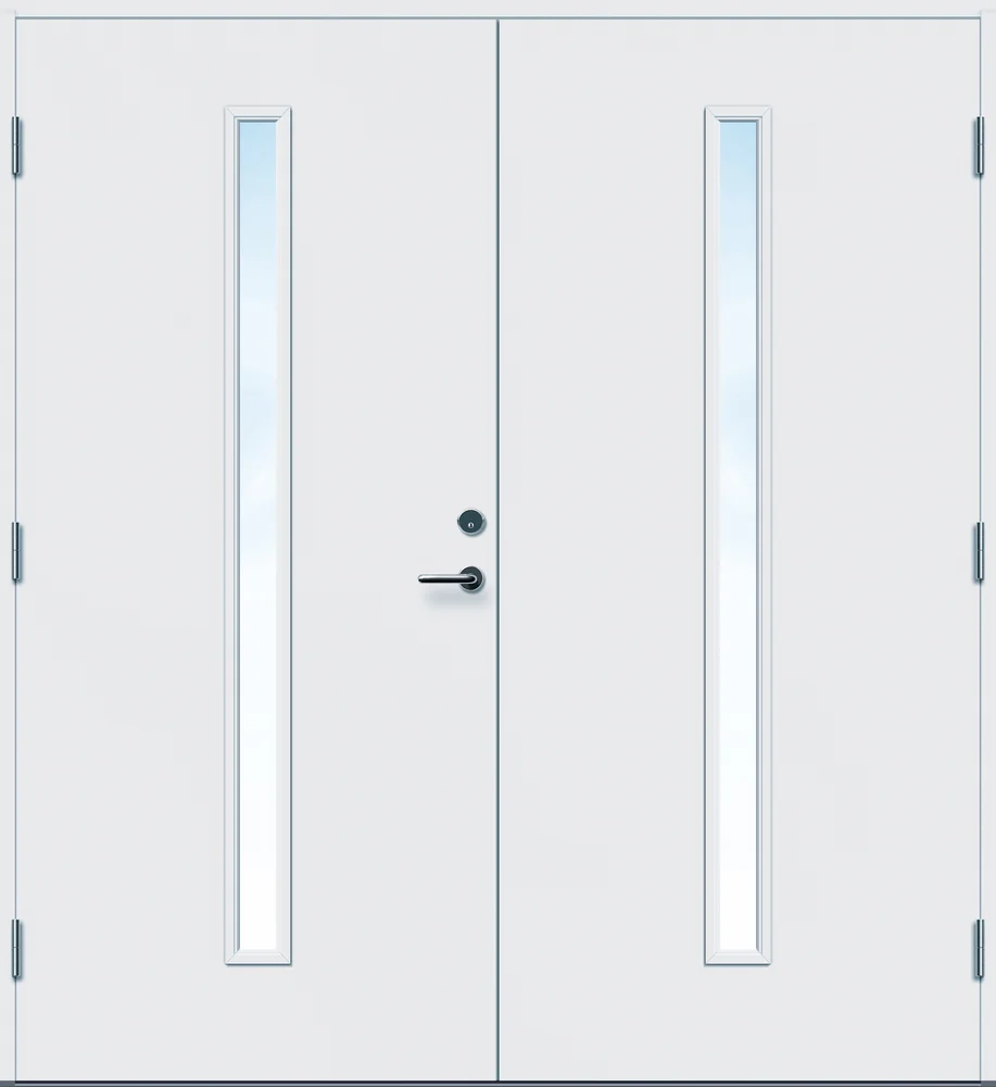 Ytterdør tofløyet Hovdeby frostet glass hvit venstre 160×210 cm v:5240105