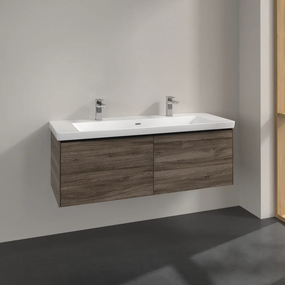 V&B SUBWAY 3.0 SERVANTSKAP 127X42 STONE OAK HÅNDTAK I VOLCANO BLACK v:5917069