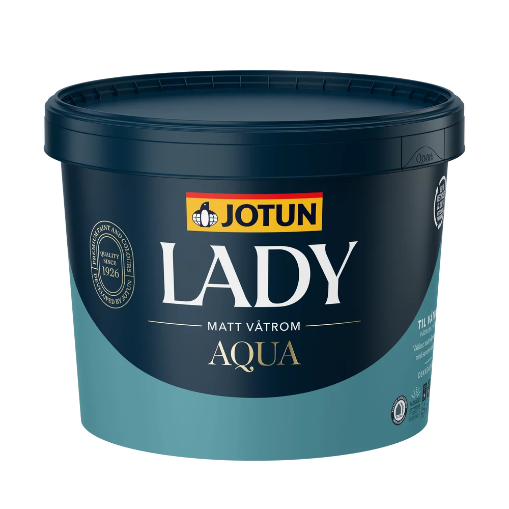 Jotun LADY Aqua matt b-base base 2,7 l – våtromsmaling v:7245603 Jotun LADY Aqua matt b-base base 2,7 l – våtromsmaling v:7245603