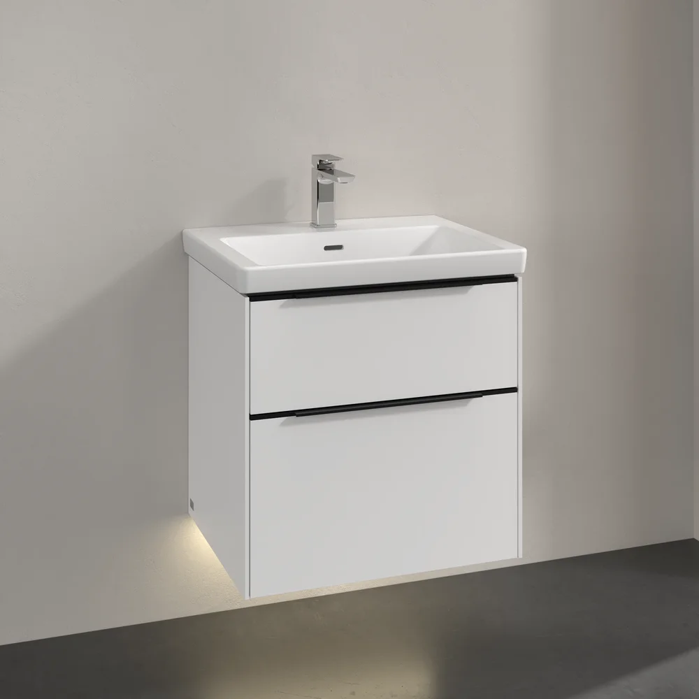 V&B SUBWAY 3.0 SERVANTSKAP 57X47 PURE WHITE M/LYS HÅNDTAK I VOLCANO BLACK v:3972063