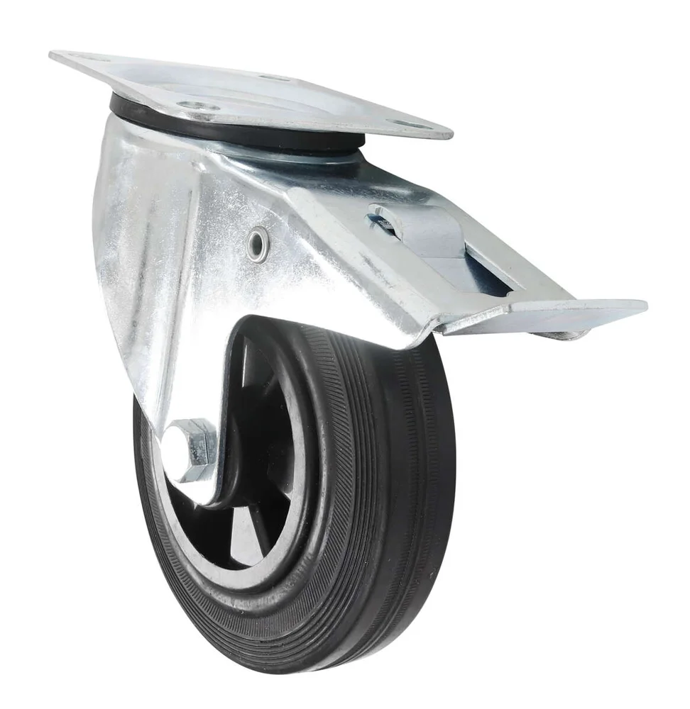 Home-it® dreibart møbelhjul Ø160 mm med brems, svart PP v:7078103 Home-it® dreibart møbelhjul Ø160 mm med brems, svart PP v:7078103