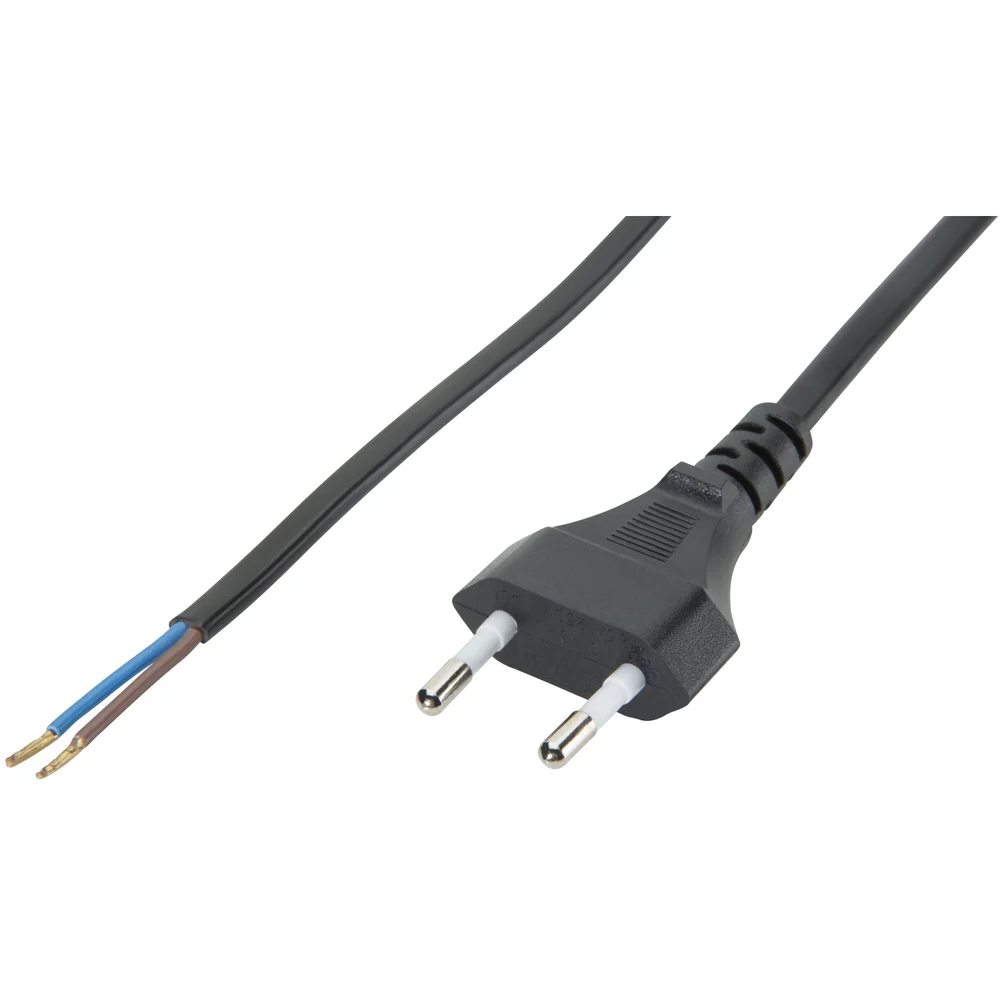 NETTKABEL EUROSTØPSEL PL 2X0.75MM2 – 3M SORT v:2155675