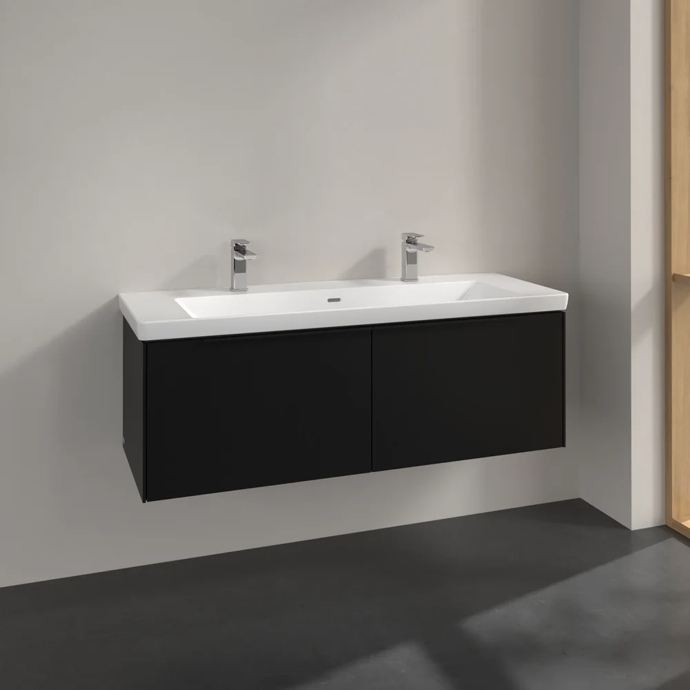 V&B SUBWAY 3.0 SERVANTSKAP 127X42 VOLCANO BLACK HÅNDTAK I MØBELETS FARGE v:6890650
