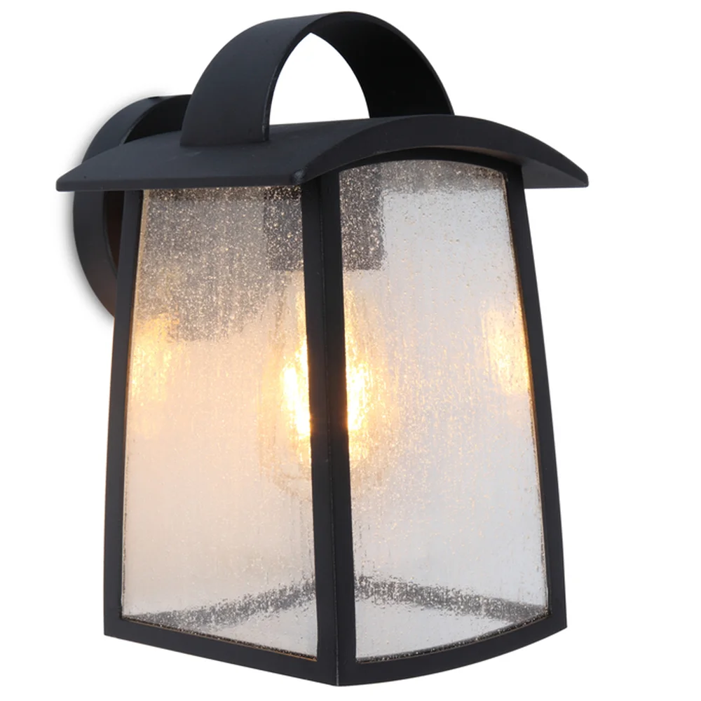 LUTEC TRADITION KELSEY VEGGLAMPE MEDIUM SEEDY GLASS MATT SORT v:6304425