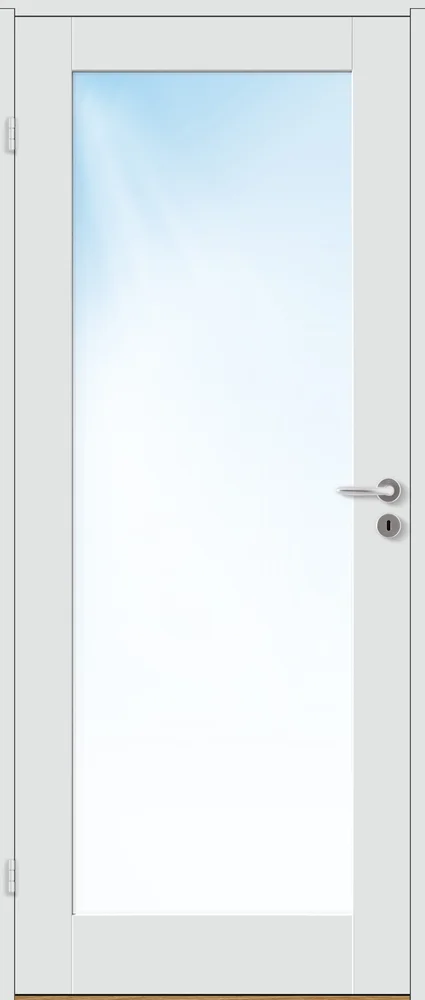 Innerdør 90x200 Stil 1 med frostet glass hvit v:1913192