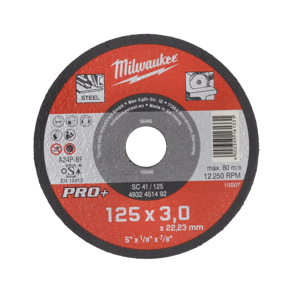 Milwaukee Metallkappskive Pro+, SC 41, 125x3x22 mm v:3628824