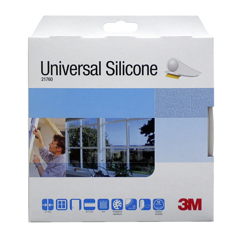 3M Tätningslist universal silikon, med häftämne, vit, rund, 9×7 mm, 6 m v:8333665 3M Tätningslist universal silikon, med häftämne, vit, rund, 9×7 mm, 6 m v:8333665